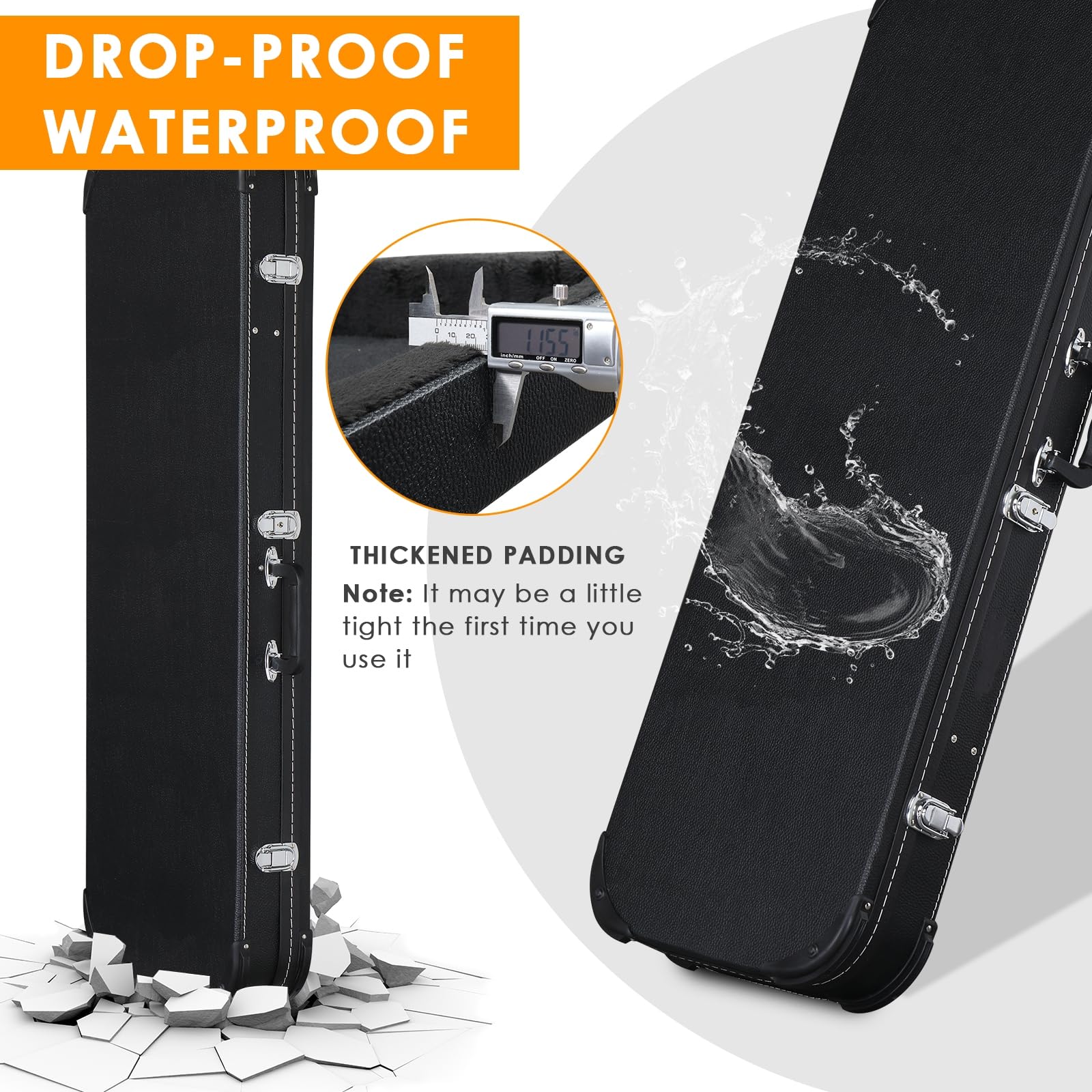 Ktaxon Electric Guitar Hard Case, Rectangle Wooden Standard 39-Inch Electric Guitars Hard-Shell Protective Carrying Case for KST